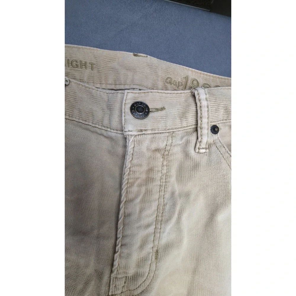 GAP 1969 Jeans Mens 31x 30 Tan Beige Pants Straight Fit Straight Faded Denim